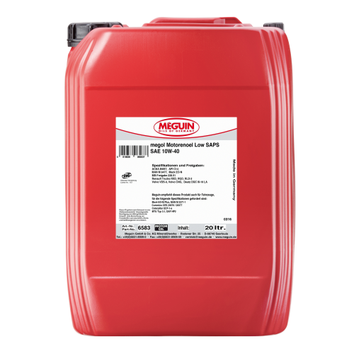 6583 Meguin НС-синт. мот.масло Megol Motorenoel Low SAPS 10W-40 CK-4 E6/E7/E9 (20л) - 20 л