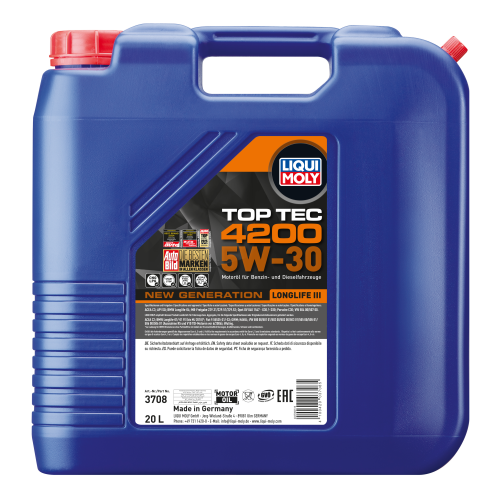 Синтетическое моторное масло Top Tec 4200 5W-30 New Generation - 20 л
