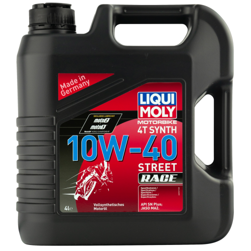 20754 LiquiMoly Синт-ое мот.масло д/4-т.мотоц. Motorbike 4T Synth Street Race 10W-40 SN Plus MA2 (4л) - 4 л