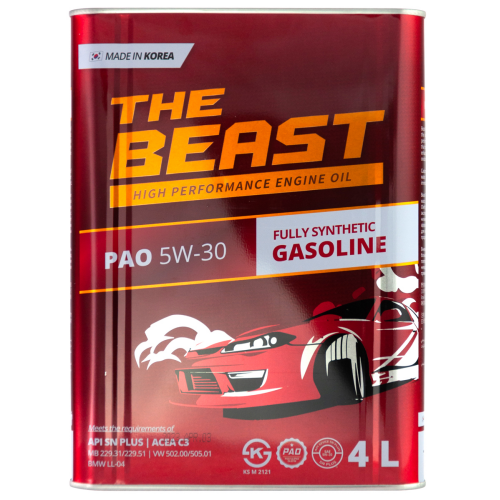 E0101L04U1 THE BEAST Синт-ое мот.масло PAO 5W-30 (4л) - 4 л
