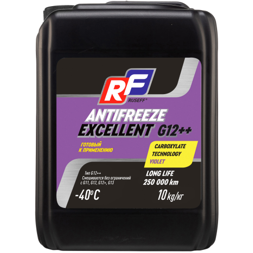 17365N RUSEFF Антифриз ANTIFREEZE EXCELLENT G12++ (10кг) - 10 кг