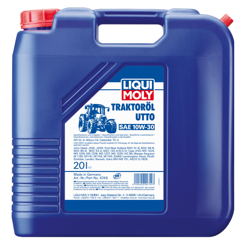 4749 LiquiMoly Мин. тр.масло д/тракт. Traktoroil UTTO 10W-30 GL-4 (20л) - 20 л