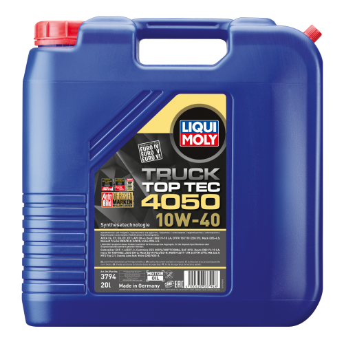 3794 LiquiMoly НС-синт. мот.масло Top Tec Truck 4050 10W-40 CK-4 E6/E7/E9 (20л) - 20 л