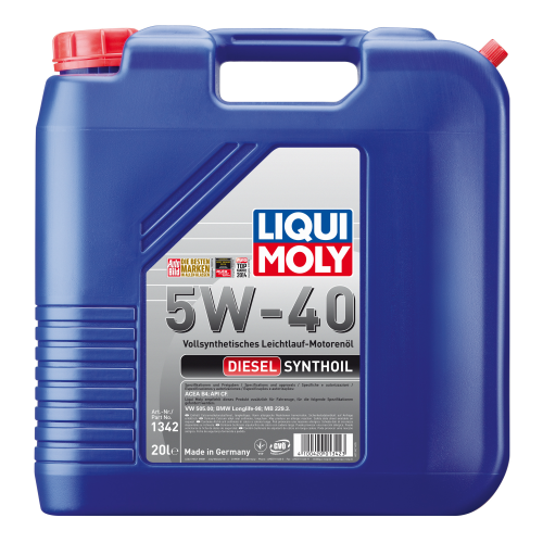 1342 LiquiMoly Синт. мот.масло Diesel Synthoil 5W-40 CF A3/B4 (20л) - 20 л