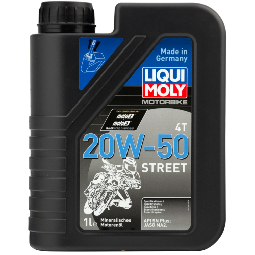 1500 LiquiMoly Мин. мот.масло д/4-т.мотоц. Motorbike 4T Street 20W-50 SN Plus MA2 (1л) - 1 л